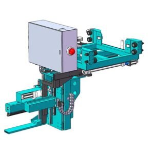 Fully automatic 14 inches 5000T 5500UST 3 heads aluminium extrusion double puller machine
